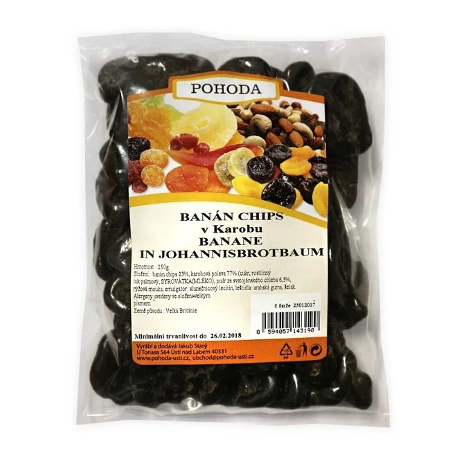 Banán chips v karobu - 250 g