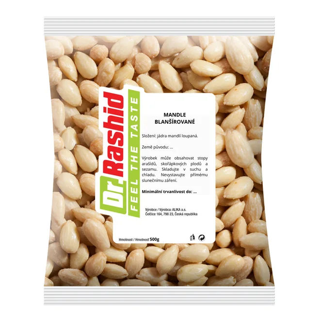 Mandle blanšírované, 500 g