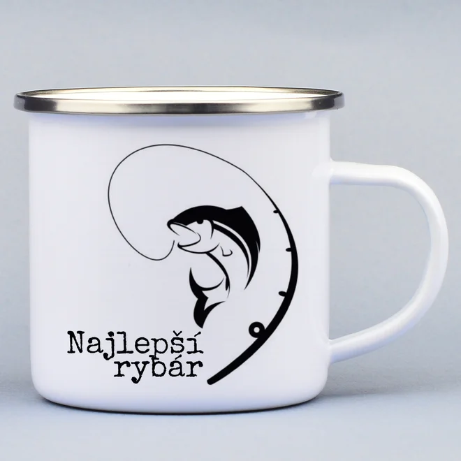 330 ml Turistický smaltovaný hrnček "Najlepší rybár"
