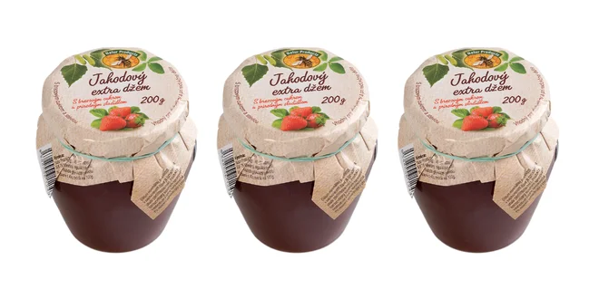 3 x 200 g Džem s brezovým cukrom a stéviou (jahodový)
