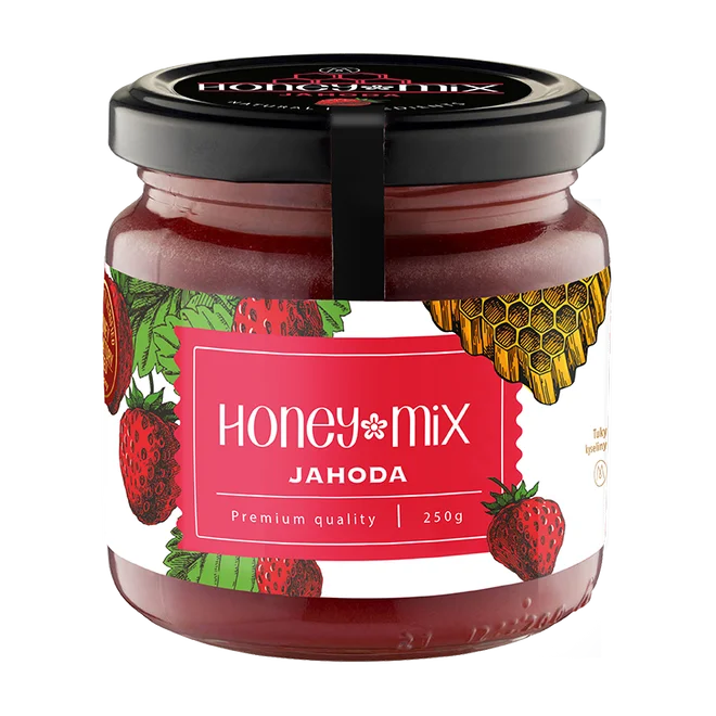 Ochutený med (jahoda)