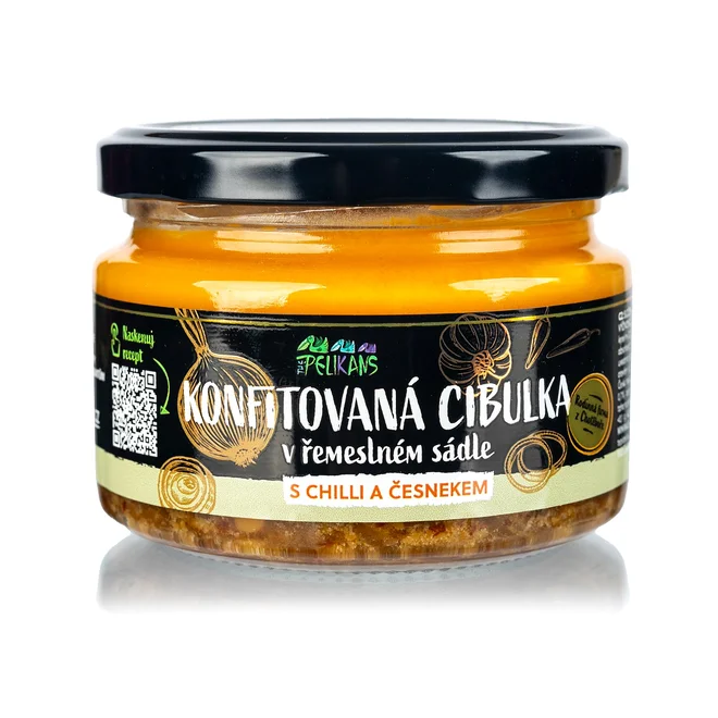 Konfitovaná cibulka s chilli a česnekem, 200 g