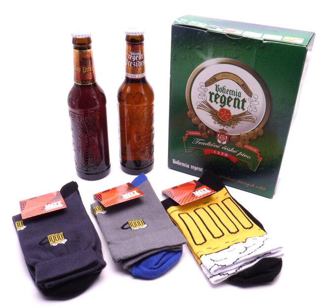 2x pivo + 3 páry ponožek