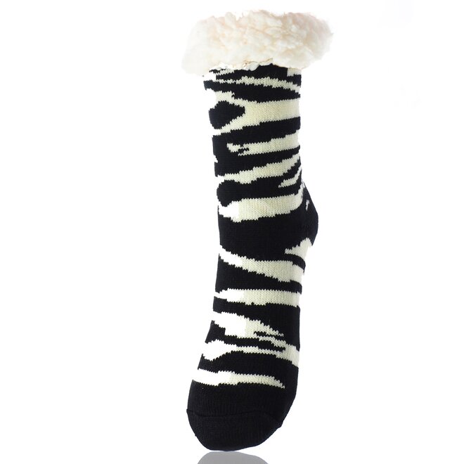 Dámské teplé ponožky, zebra