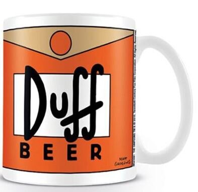 Bílý keramický hrnek The Simpsons - Duff Beer
