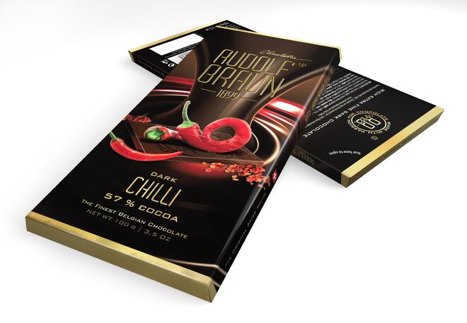 Hořká čokoláda s chilli, 57 % kakaa