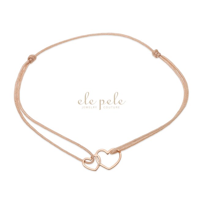 Náramek Double Hearts Nude