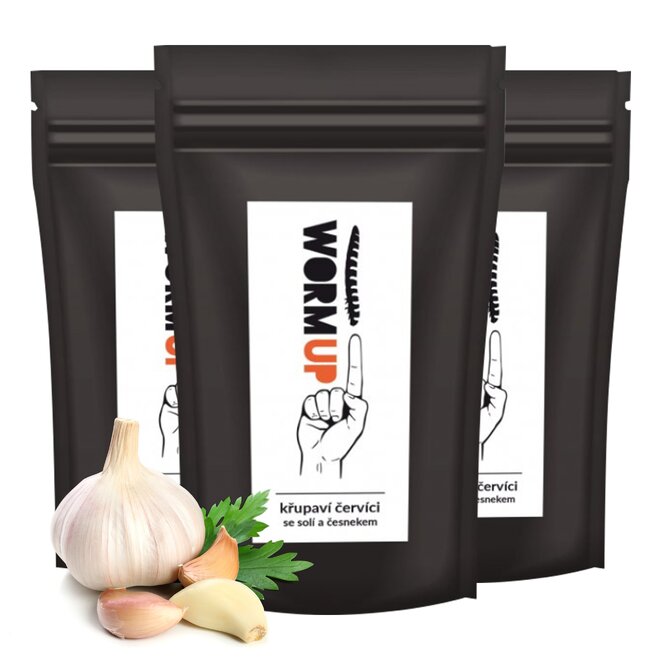 3x křupaví červíci s česnekem (à 20 g)