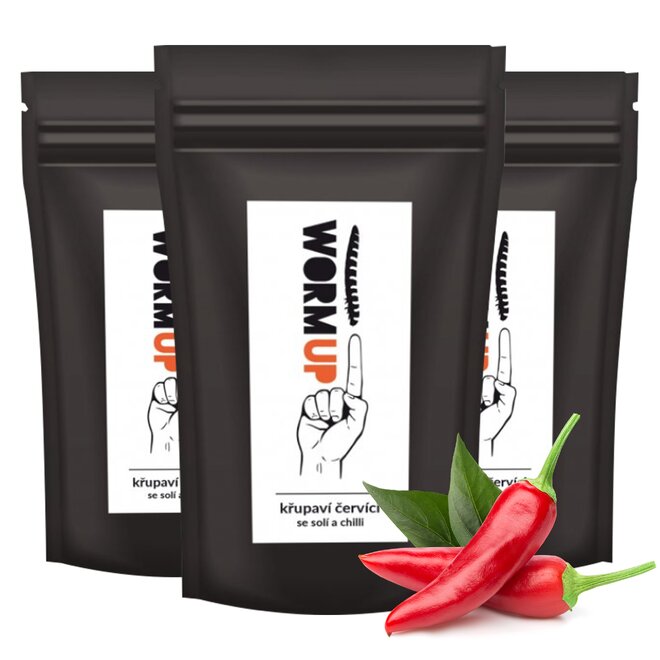 3x křupaví červíci s chilli (à 20 g)