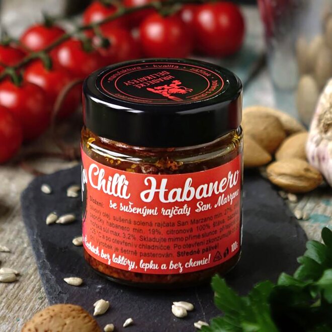 Pasta z červených chilli Habanero, 100 g