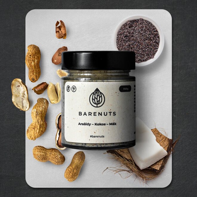 Makový krém (arašídy, kokos a modrý mák), 150 g