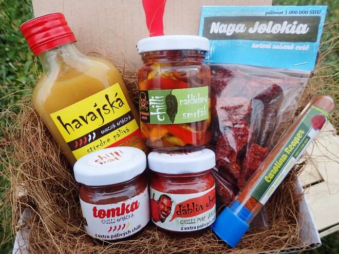 Chilli dárkový boxík - extra pálivý (velký)