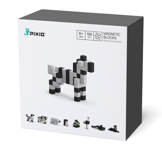 Magnetická stavebnice Pixio Black & White Animals