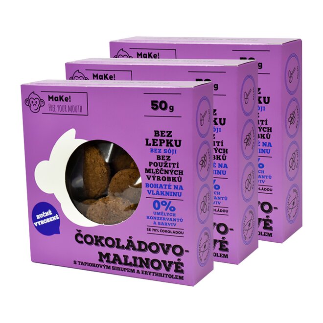 3x Čokoláda-malina, à 50 g