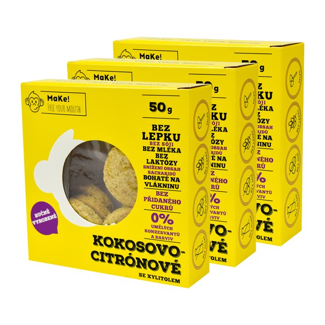 3x Kokos-citrón, à 50 g