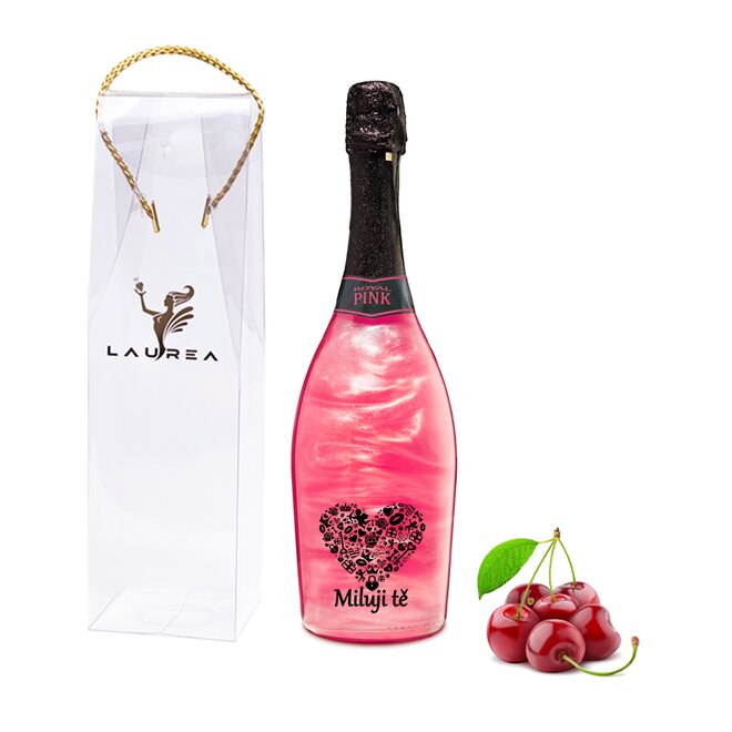 Royal Pink - etiketa "Miluji tě" + dárková taška