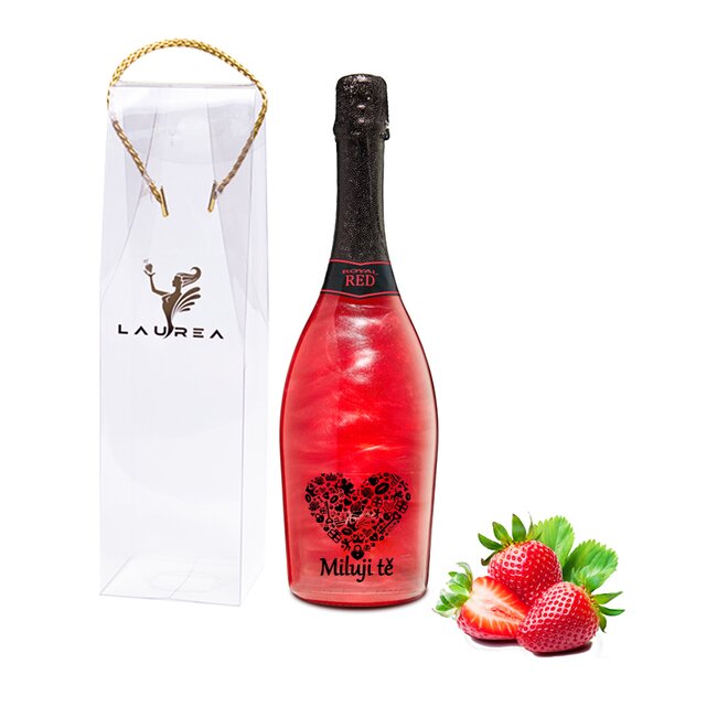 Royal Red - etiketa "Miluji tě" + dárková taška