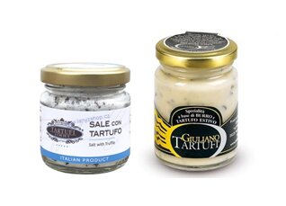 Lanýžové máslo s kousky černého lanýže, 75 g + jemná mořská sůl s černým lanýžem, 100 g