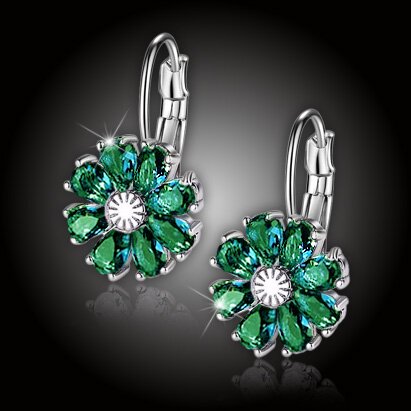 Náušnice Brillance Marquise – Smaragd Green