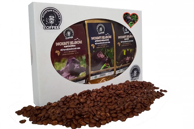 Degustační balíček káv Mountain Gorilla Coffee, 3× 100 g