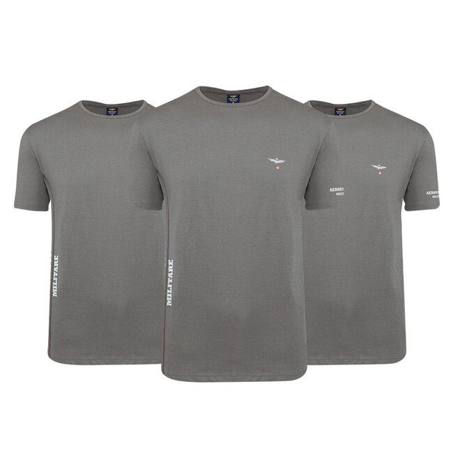 Aeronautica Militare Tričko V-NECK 3-Pack X1398 Grey