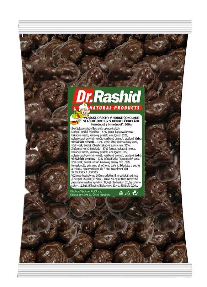 Vlašské ořechy v hořké čokoládě, 500 g