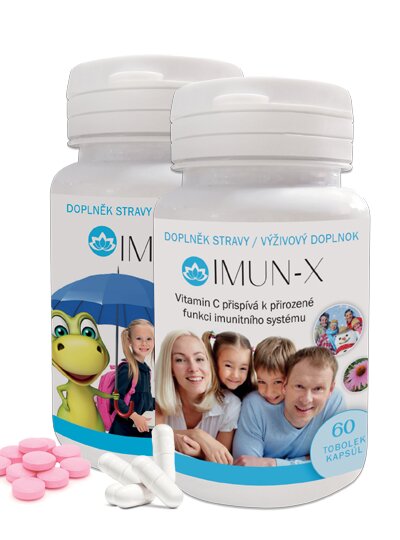 Imun-X + Imuník pro imunitu dětí i dospělých, 2× 60 tobolek