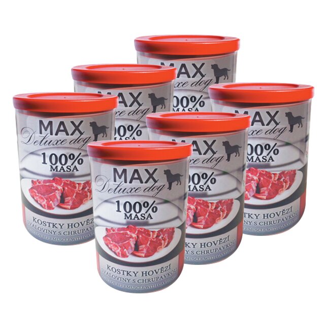 Pro psy: 6x Max kostky hovězí svaloviny s chrupavkou, à 400 g