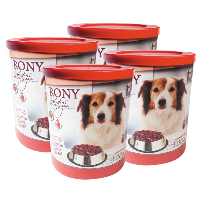 Pro psy: 4× Rony hovězí, 800 g