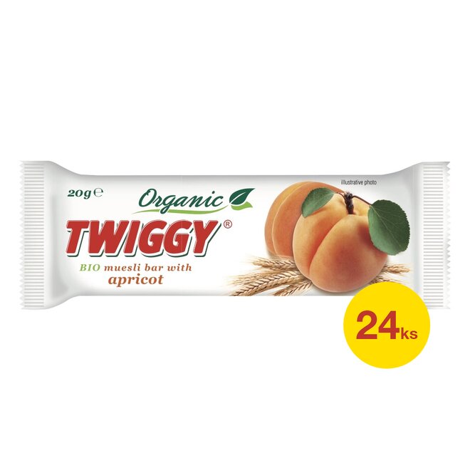 24× Twiggy bio müsli tyčinka s meruňkami