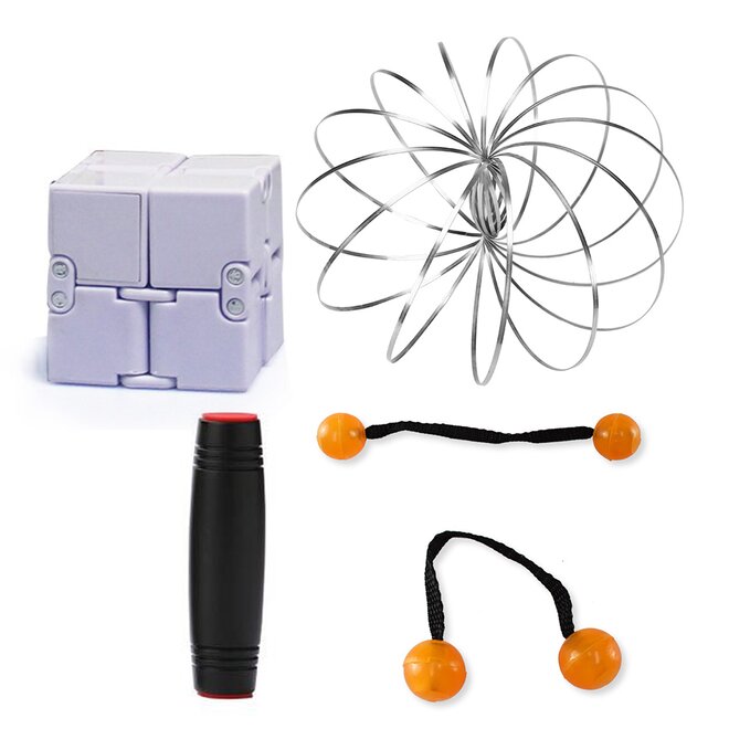 Mokuru černá + Thumb Chucks oranžová + Magic Cube + Zázračná pružina