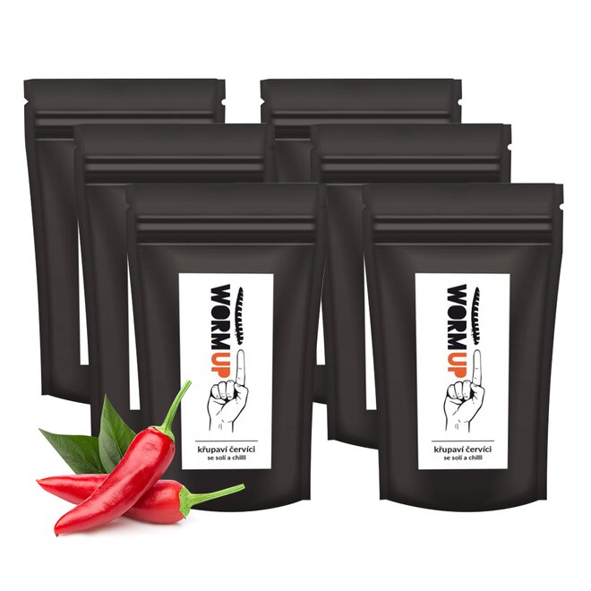 6x křupaví červíci s chilli (à 20 g)
