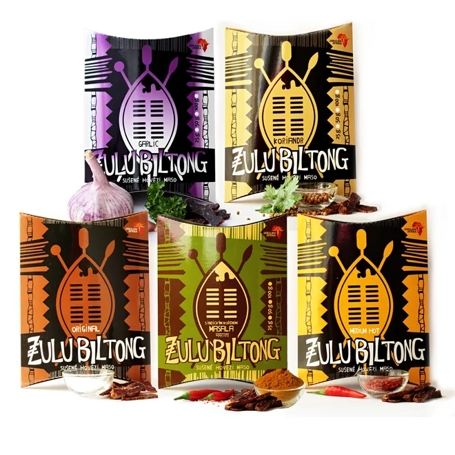 Zulu Biltong Degustační balíček, 5x různé příchutě