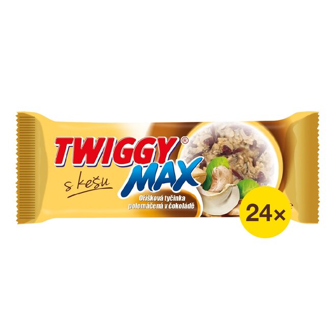 24× Twiggy MAX s kešu polomáčená v čokoládě