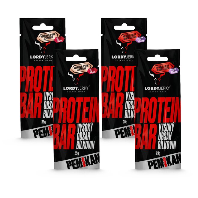 4× proteinová tyčinka Pemikan LORDY jerky
