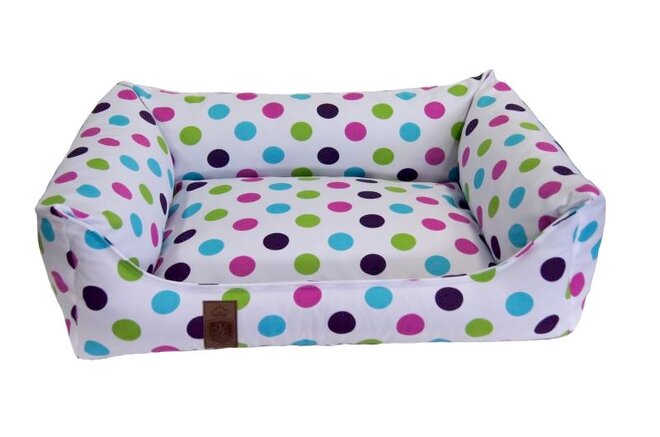 Obdélníkový psí pelech Agri (80 x 65 cm), polyester – puntíky