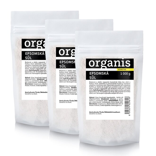 Organis Epsomská sůl, 3x 1000 g
