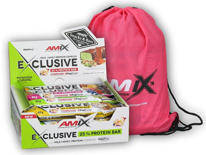 12x Exclusive Protein Bar 85 g + Amix BAG