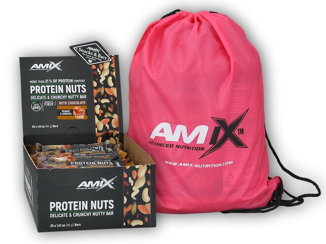 25x Protein Nuts Crunchy 40 g + Amix BAG