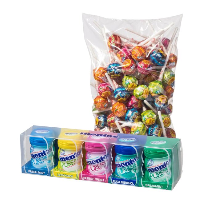 Mentos Gum Gift 100 g + 100 ks Chupa Chups