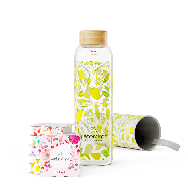 Ochutnávkový set 18 kapslí se skleněnou lahví Zen (600 ml)
