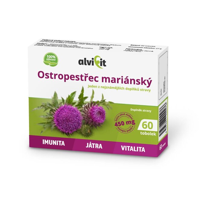 Ostropestřec mariánský 450 mg (60 kapslí)