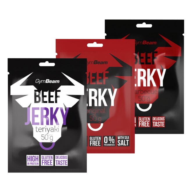 3x sušené maso Beef Jerky – mix příchutí (3x 50 g)