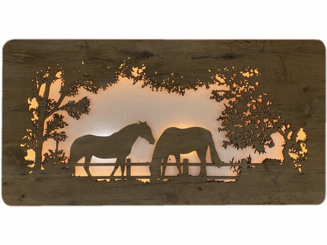 Koně - obrazové svítidlo 120 x 50 cm