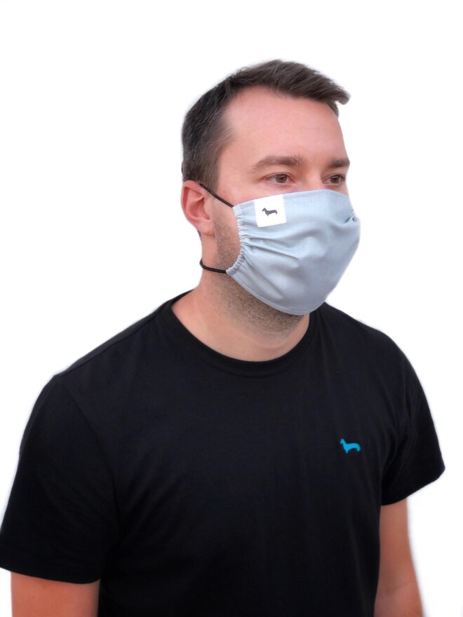 Pánská bavlněná rouška Kašmir RM03 – Šedá (šňůrky)