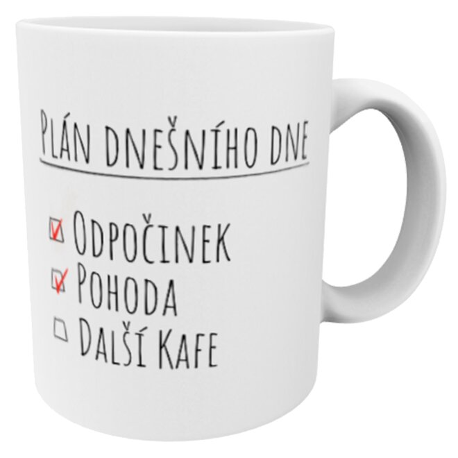 Hrnek s plánem dne