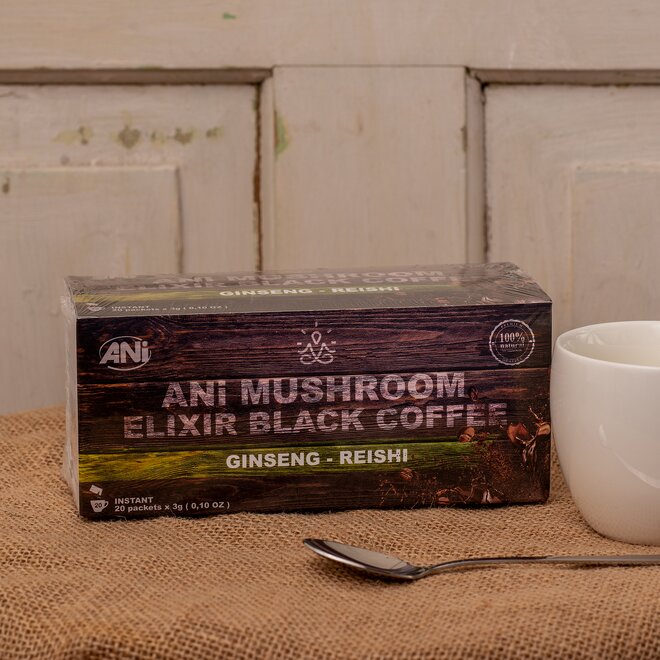 ANi Mushroom Elixír Black coffee with Ginseng reishi