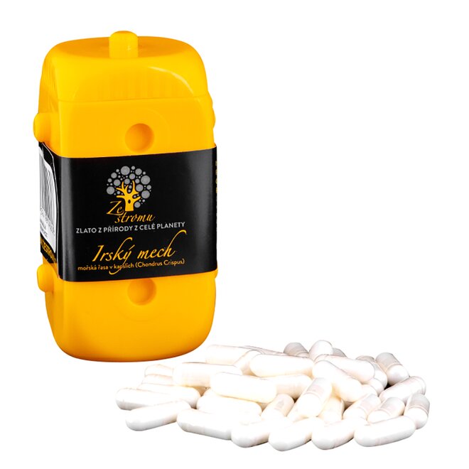 Irský mech v kapslích (500 mg v každé kapsli), 40 kapslí v EKOPA kostce - žlutá