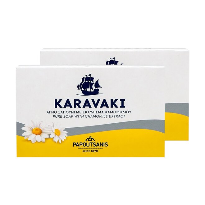 2x řecké tuhé mýdlo s výtažkem z heřmánku, 125 g