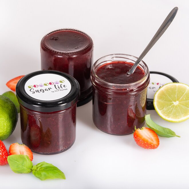 Džem – jahoda, limetka a bazalka, 175 g